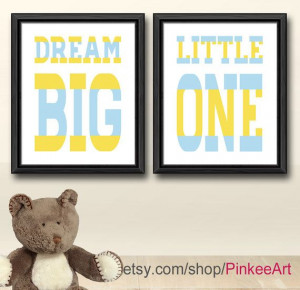 dream big baby boy, nursery wall art, dream big quote art, nursery ...