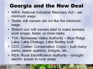 Georgia and the New Deal NIRA National Industrial Recovery Act