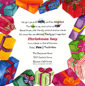 Sample wording for Christmas Party Invitation SB902 and others