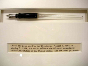 Pen Used By Lyndon B. Johnson To Sign The Voting Rights Act Of 1965 ...