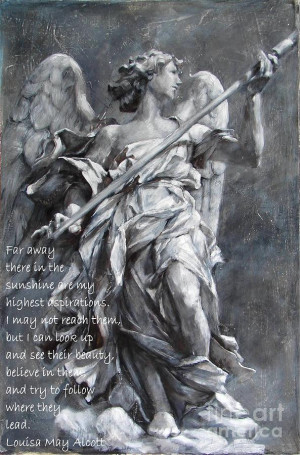 Angel Of Hope With Inspirational Quote Painting