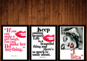 vintage red lips style marilyn monroe quote girls room WALL DECor ...