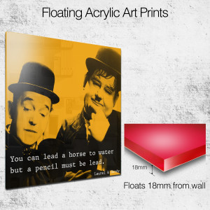 laurel and hardy quote square wall art