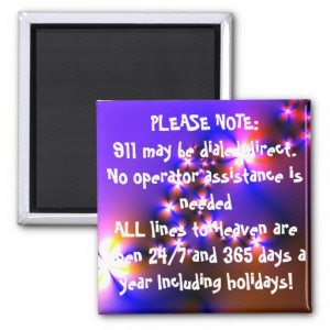 911 EMERGENCY Inspirational Christian Quote Art Magnet