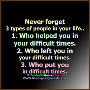 Never forget 3 types of people in your life...