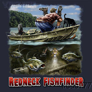 ... 160 Redneck Fishfinder Outdoors Hunting Fishing Redneck Funny Shirt L