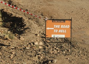 ... clever play on the famous quote the road to hell is paved with good
