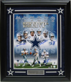 Dallas Cowboys Super Bowl MVPs Deluxe Framed Autographed/Hand Signed ...