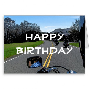 Motorcycle Biker Ride Happy Birthday Card 2