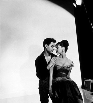 Sal Mineo and Yvonne Craig on the set of