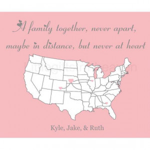 Family Together Map Print long distance by Littlegiftsfrmheaven, $20 ...