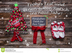 Christmas card for business partners, customers and staff with german ...