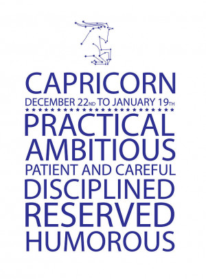 Capricorn Personality Quotes Star sign print by karin