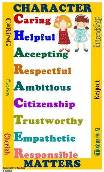 Character Matters Poster {FREEBIE} Nice for service project for earth ...