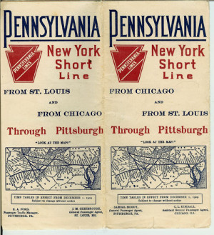 Pennsylvania Lines From Chicago and From St. Louis through Pittsburgh ...
