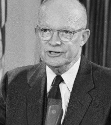 President Dwight D. Eisenhower is shown during his farewell television ...
