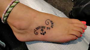 refuse to sink Tattoo with anchor
