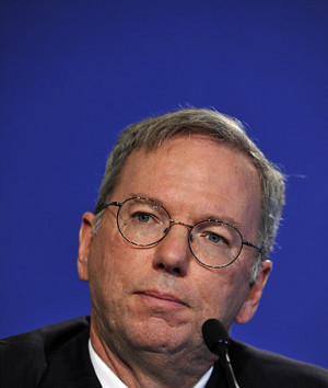 Google CEO, Eric Schmidt attends the e-G8 press conference during the ...