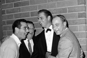 ... Don Drysdale and Johnny Podres are all smiles at the Dodger victory