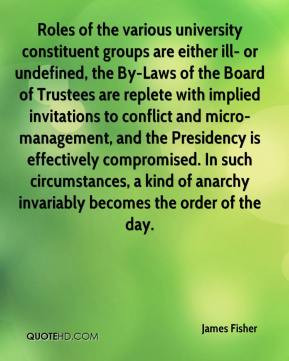 James Fisher - Roles of the various university constituent groups are ...