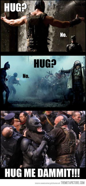Funny photos funny bane Batman hugging