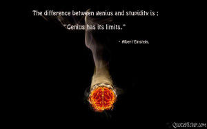 the difference between genius and stupidity is genius has its limits ...