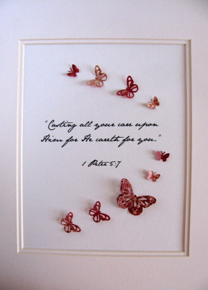 Bible Verse or Poem or Quote - 3D Butterfly Word Art - Custom Made ...
