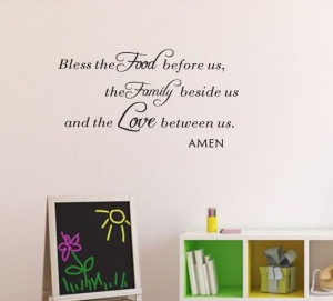 ... Kitchen Decal Prayer Bless Food Before Us Amen Wall Quote Sticker DIY