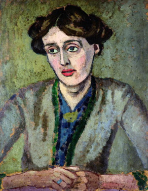 Portrait of Virginia Woolf by Roger Fry, 1917, via Wikimedia Commons