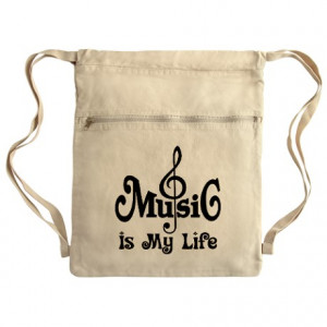Band Gifts > Band Bags & Totes > Music Is My Life Quote Cinch Sack