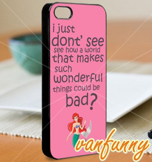 Ariel the little mermaid quotes iPhone by VanFunnyArtGalery, $15.00