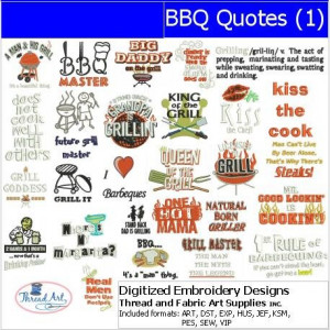 Machine Embroidery Designs - BBQ Quotes(1)