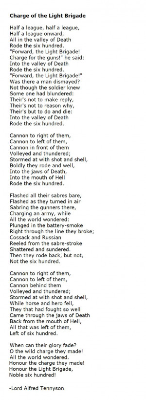 One of my favorite poems long before the Blind Side. Charge of the ...