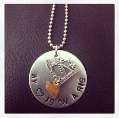 Oil Rig Hand Stamped necklace by noomisnest on Etsy, $25.00 More