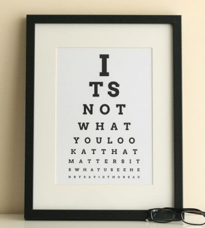 ... your own eyechart art to print at home | Thoreau inspirational quote