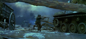 One of Patton's men fires his Garand during urban warfare with the ...