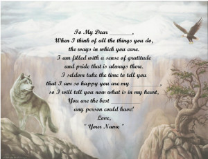 Personalized Poem Wolf and Eagle Print over 50 Name styles available ...