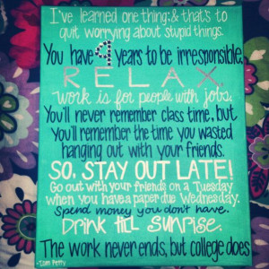 College Quote by Tom Petty on Painted Canvas. by SignsByShawna, $25.00
