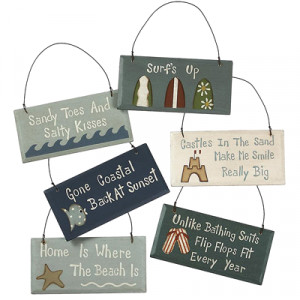 Cute Signs And Sayings Beach sign ornaments with