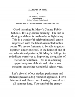 Principal 6th Grade Graduation Speech