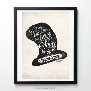 Dr.Seuss Handwriting style quote print - vintage graphic inspirational ...