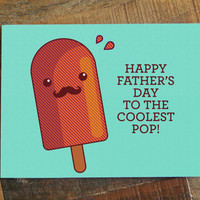 Day Card - To The Coolest Pop - Funny Fathers Day Card, Mustache ...