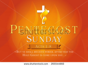 Template invitation on the day of Pentecost in the form of a cross ...