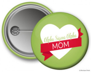 ASA Alpha Sigma Alpha Mom Sorority Greek Button ...