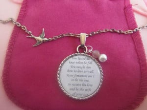 Mother In Law Gift Wedding Birthday Thankfulness Quote In A Necklace ...