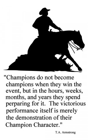 144-HQ Horse-Champions Reining Horse Quote-Horse wall decal-Large 28 x ...
