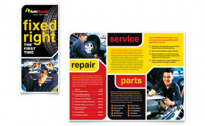 Auto Repair Brochure - Word Template & Publisher Template