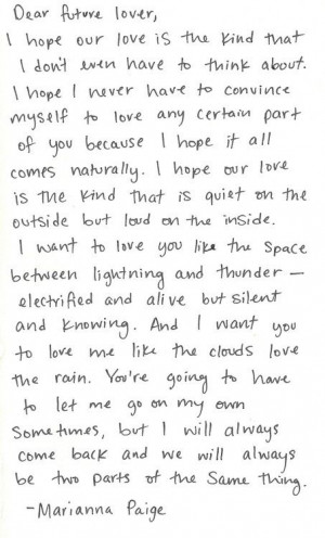 Dear future lover..