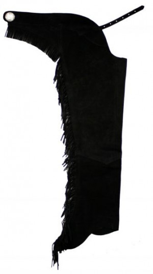 Black Leather Western Show Chaps
