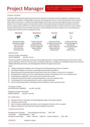 Project manager CV example 7 Project manager cover letter example 7